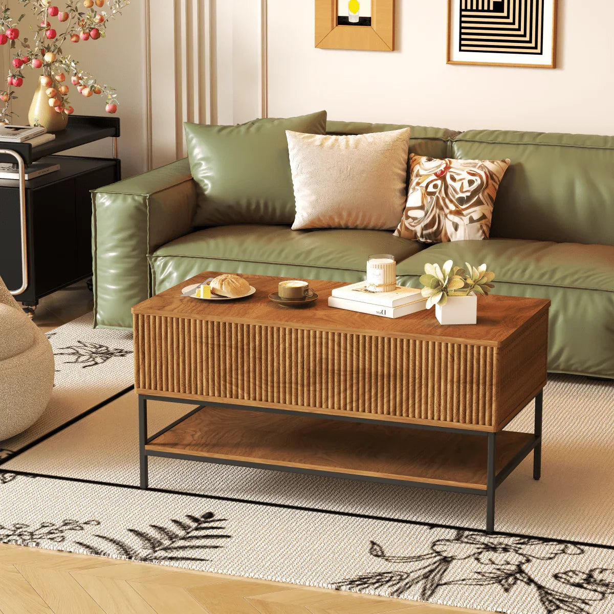 Rustic Farmhouse Lift Top Coffee Table With Storage - Omega Lifestyles