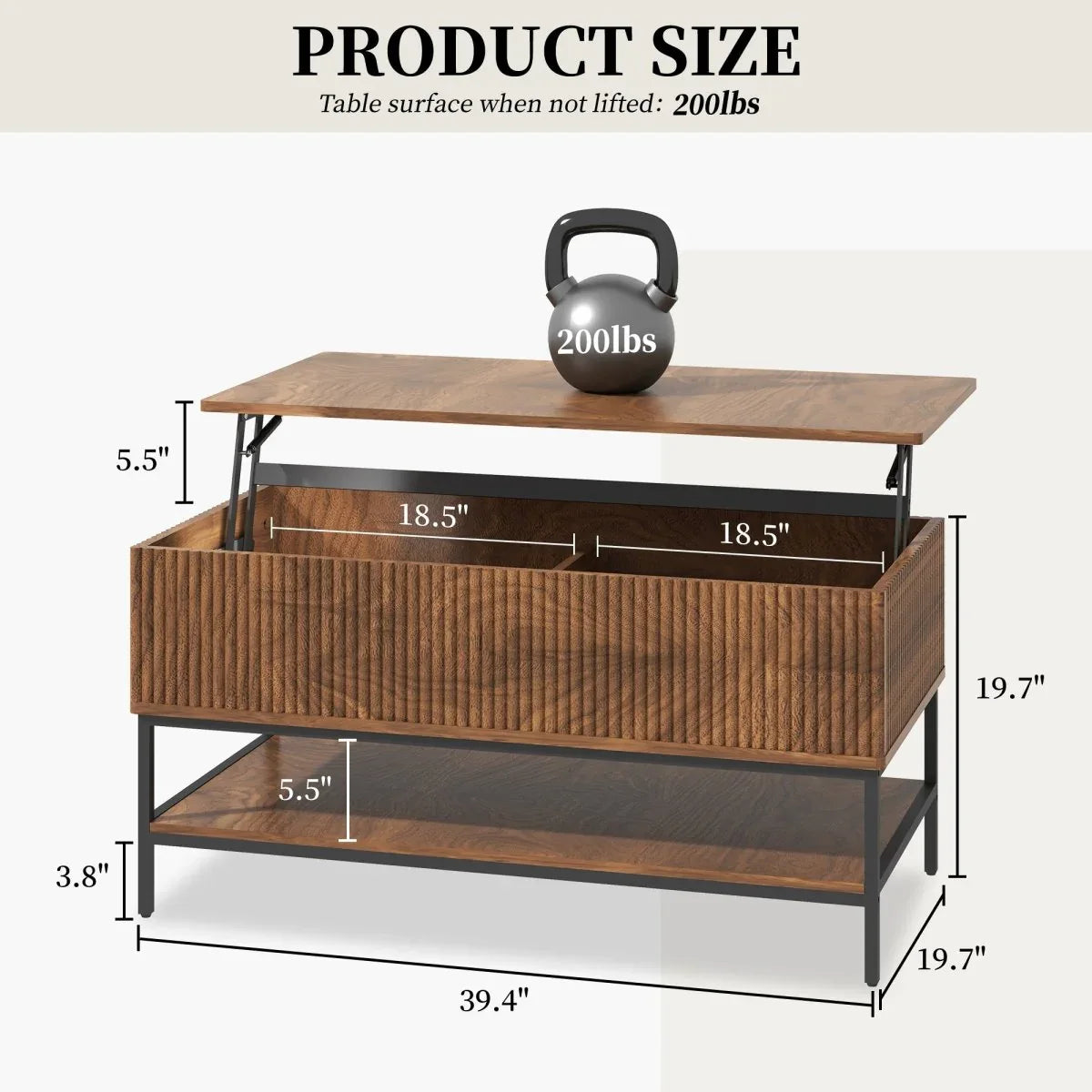 Rustic Farmhouse Lift Top Coffee Table With Storage - Omega Lifestyles