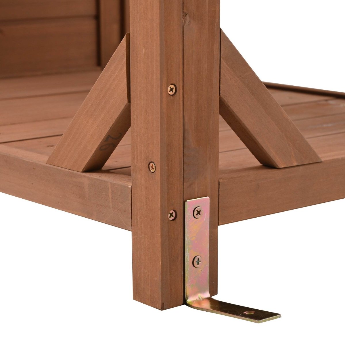 Rustic Fir Wood Potting Bench With Storage Hutch - Omega Lifestyles