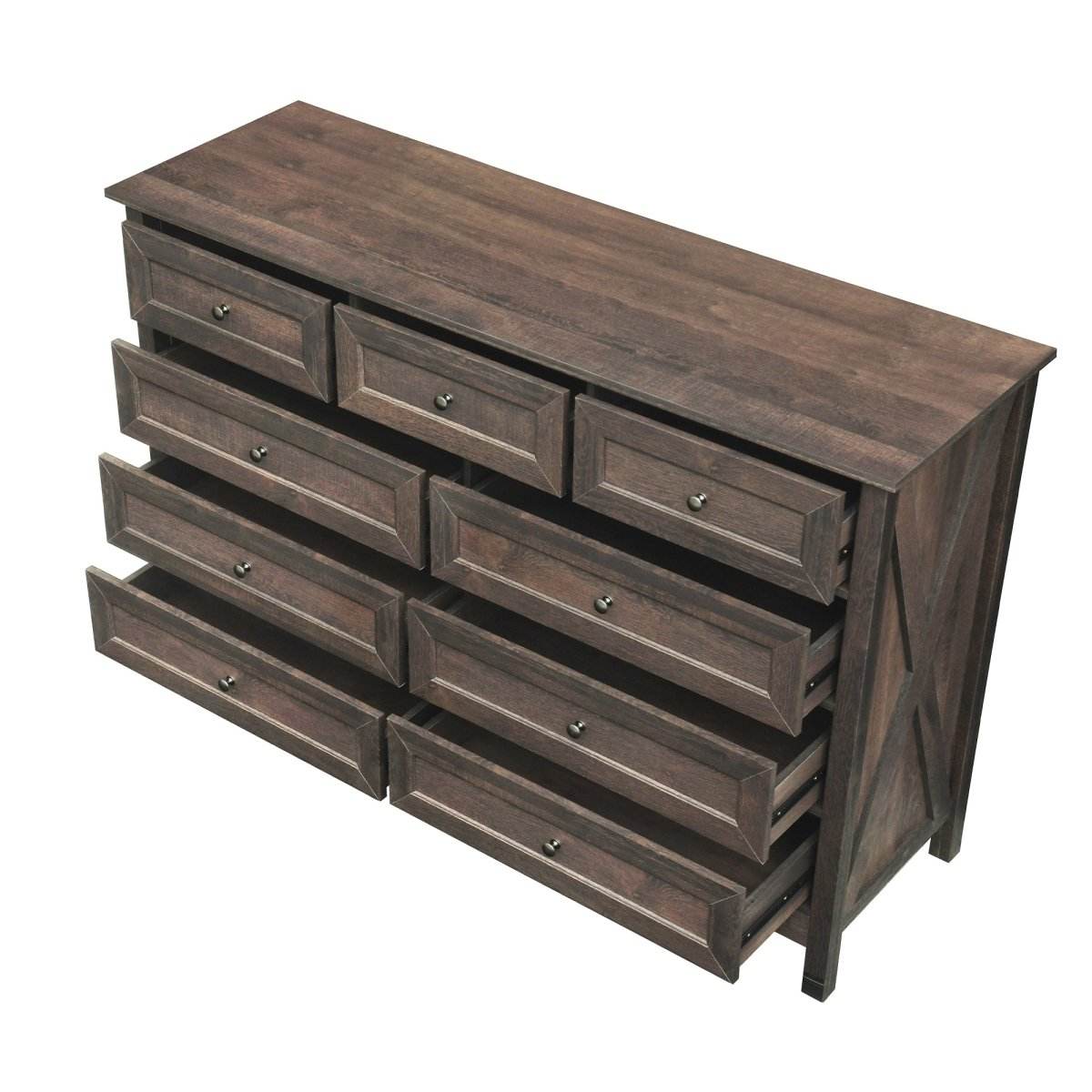 Rustic Solid Wood 9-Drawer Storage Dresser - Sleep Galleria