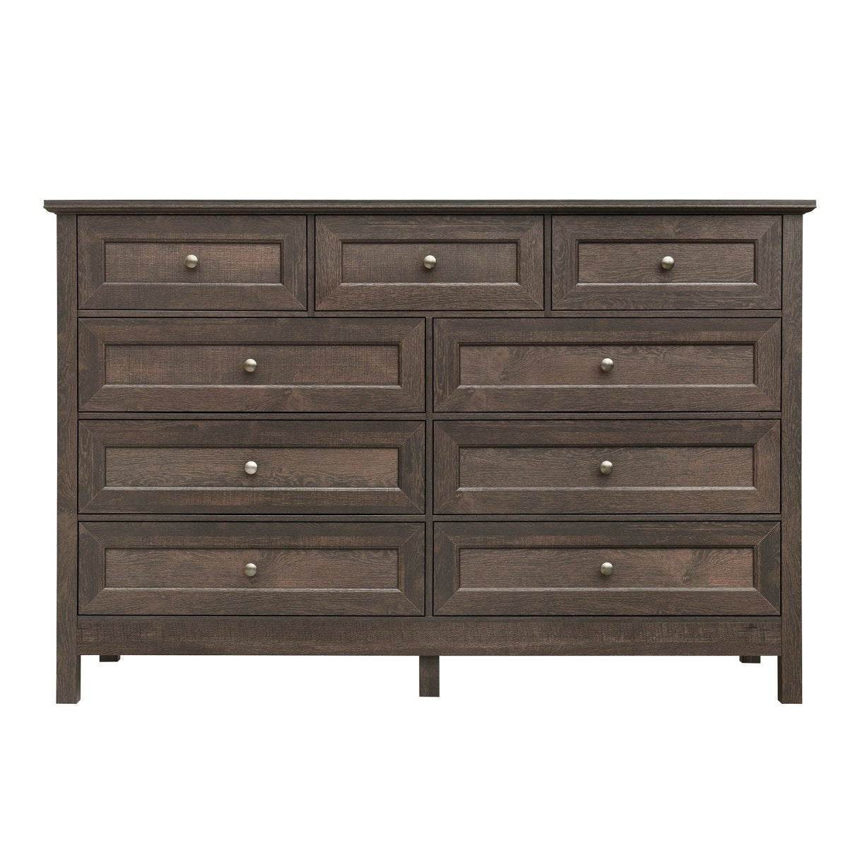 Rustic Solid Wood 9-Drawer Storage Dresser - Sleep Galleria