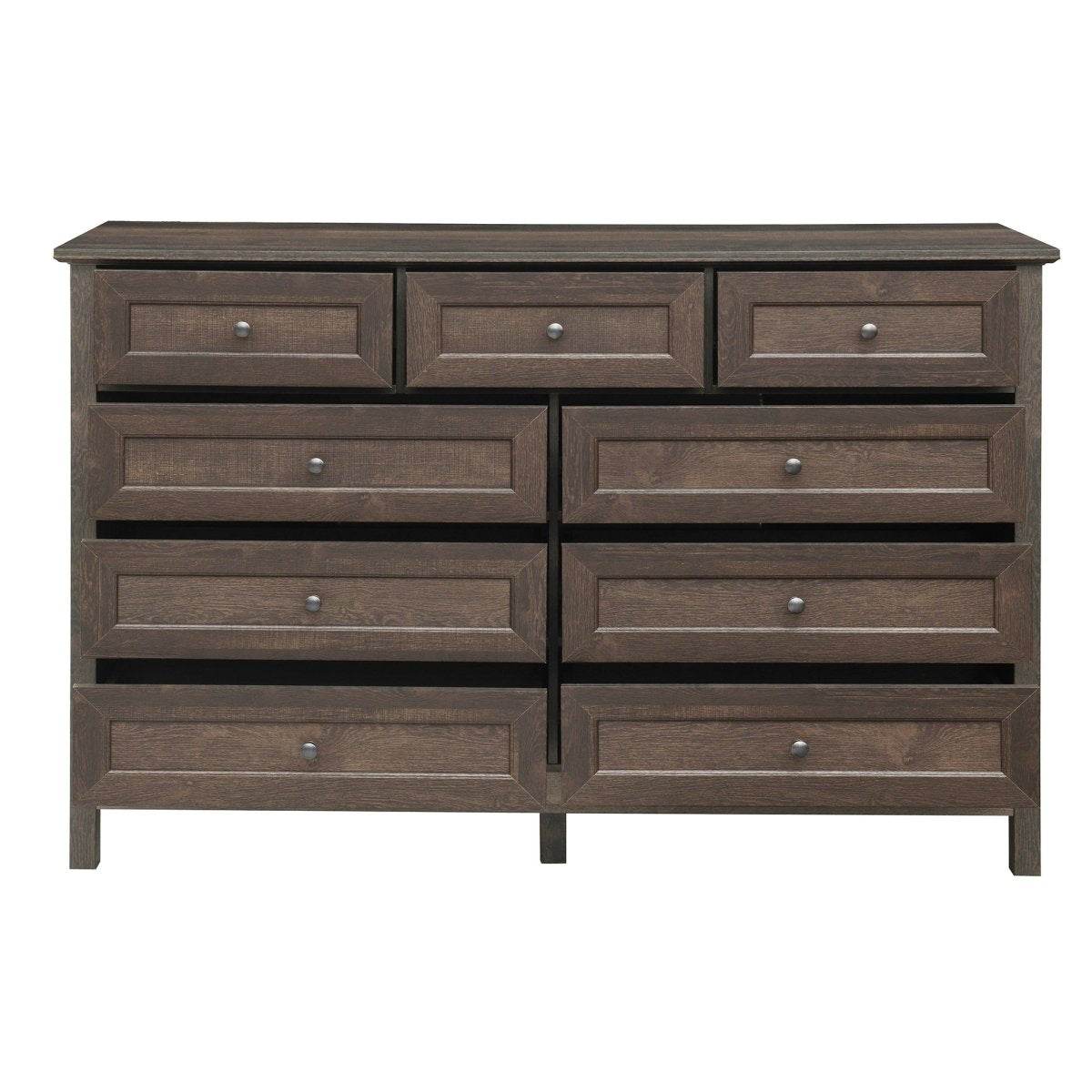 Rustic Solid Wood 9-Drawer Storage Dresser - Sleep Galleria