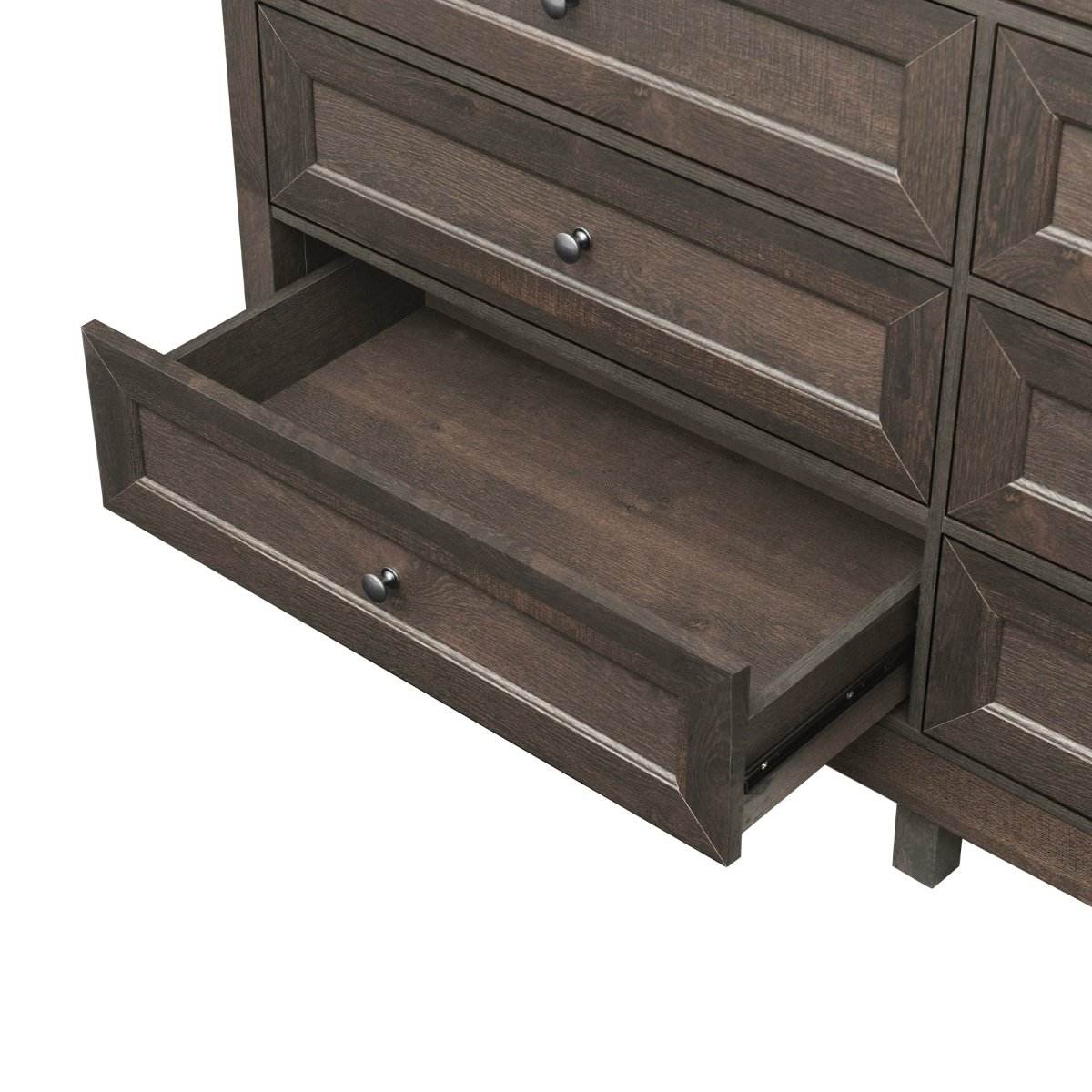Rustic Solid Wood 9-Drawer Storage Dresser - Sleep Galleria