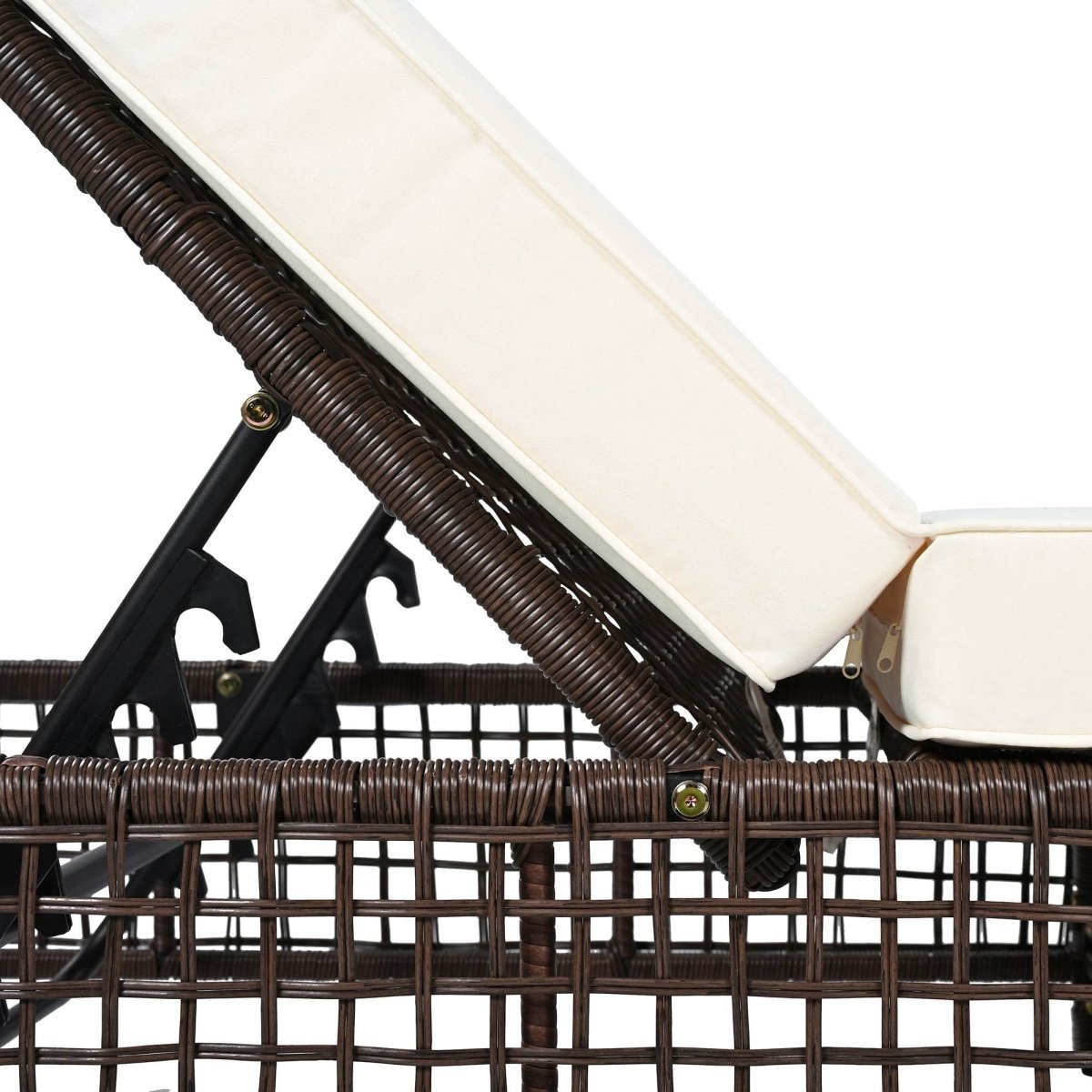 Set of 2 Adjustable Backrest Outdoor Rattan Lounge Chairs - Sleep Galleria