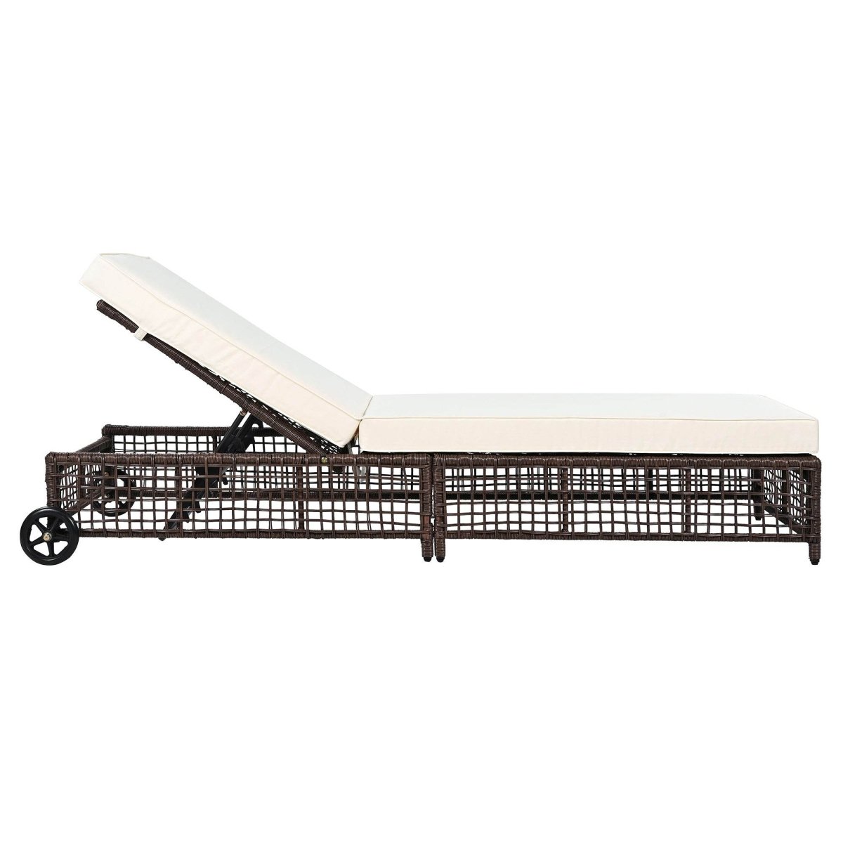 Set of 2 Adjustable Backrest Outdoor Rattan Lounge Chairs - Sleep Galleria