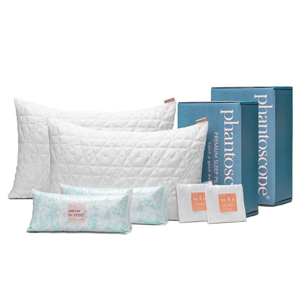 Set Of 2 Adjustable Cooling Shredded Memory Foam Pillows - Sleep Galleria