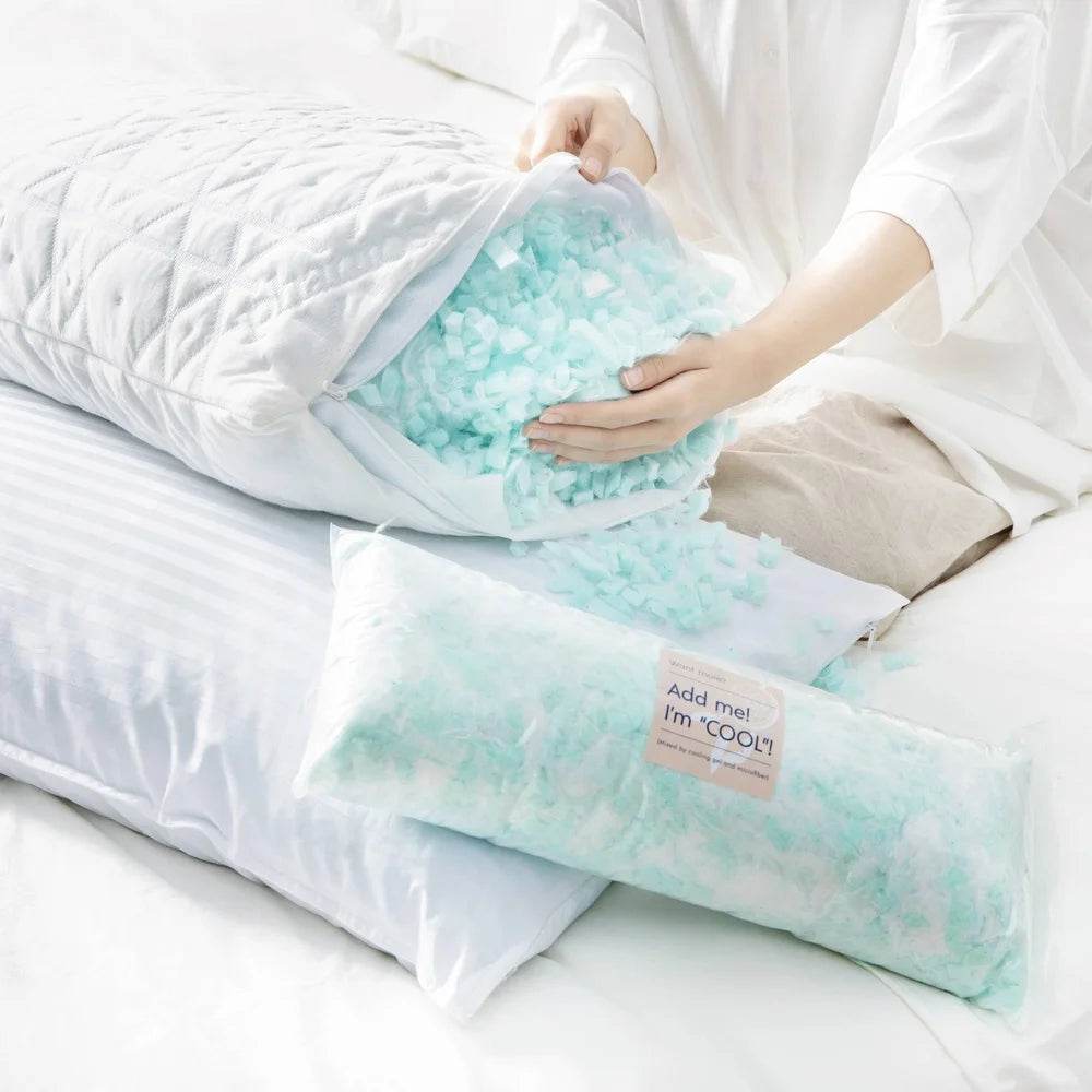 Set Of 2 Adjustable Cooling Shredded Memory Foam Pillows - Sleep Galleria