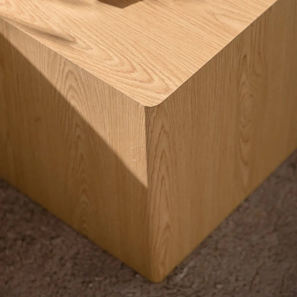 Set of 2 Modern Natural Wood Nesting Cube Side Tables - Omega Lifestyles