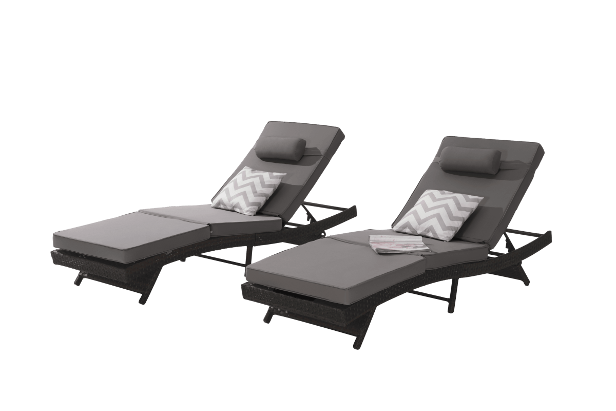 Set Of 2 Outdoor Wicker Reclining Lounge Chairs - Omega Lifestyles