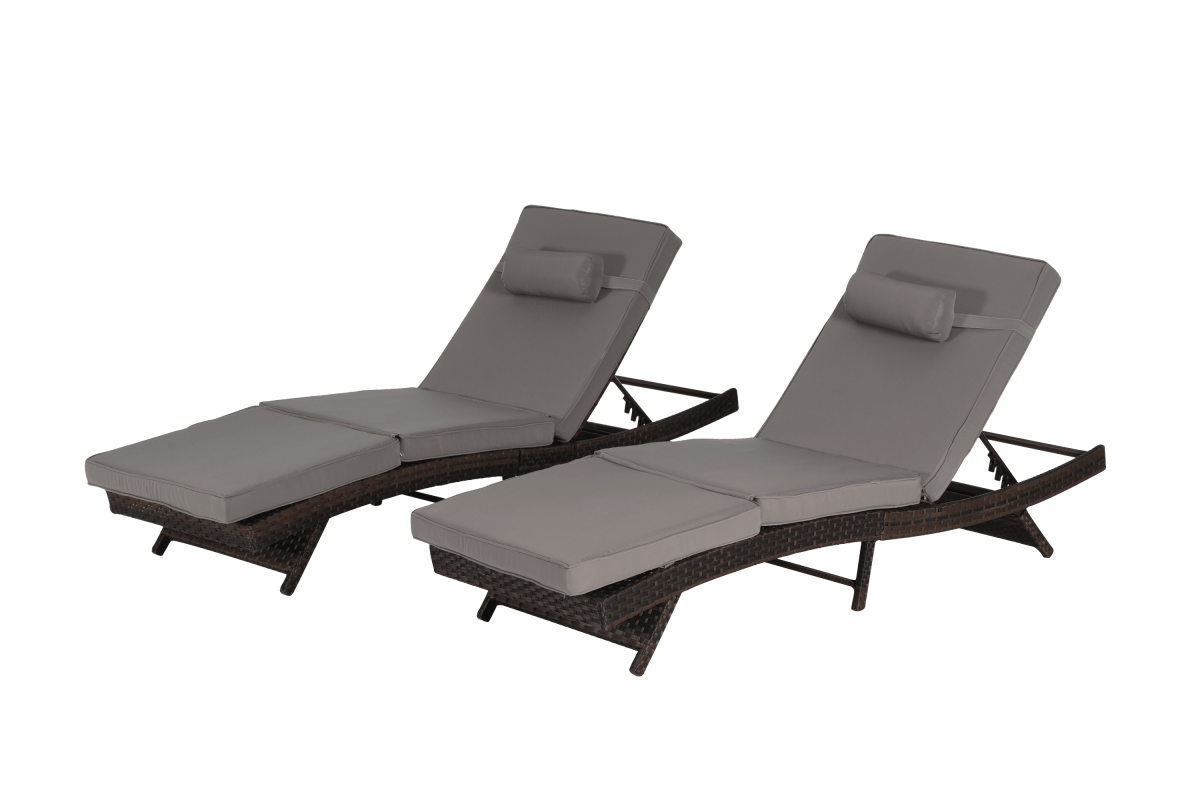 Set Of 2 Outdoor Wicker Reclining Lounge Chairs - Omega Lifestyles