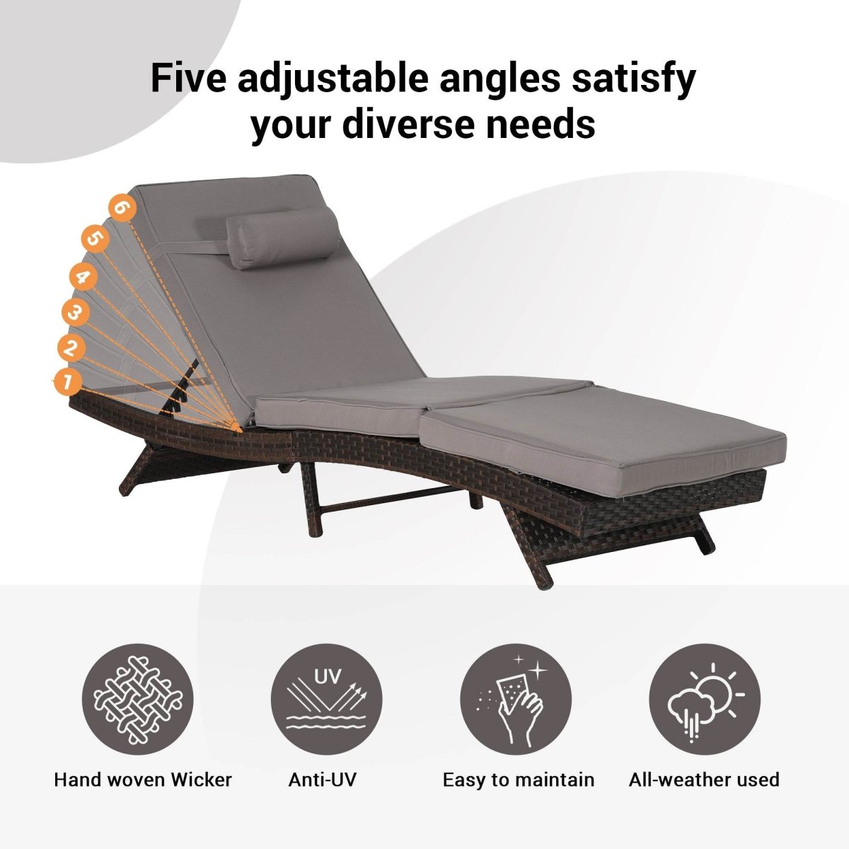 Set Of 2 Outdoor Wicker Reclining Lounge Chairs - Omega Lifestyles