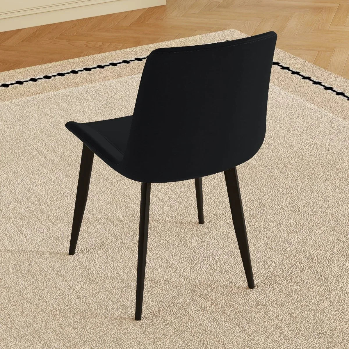 Set of 4 Modern PU Leather Dining Chairs With Carbon Steel Legs - Omega Lifestyles