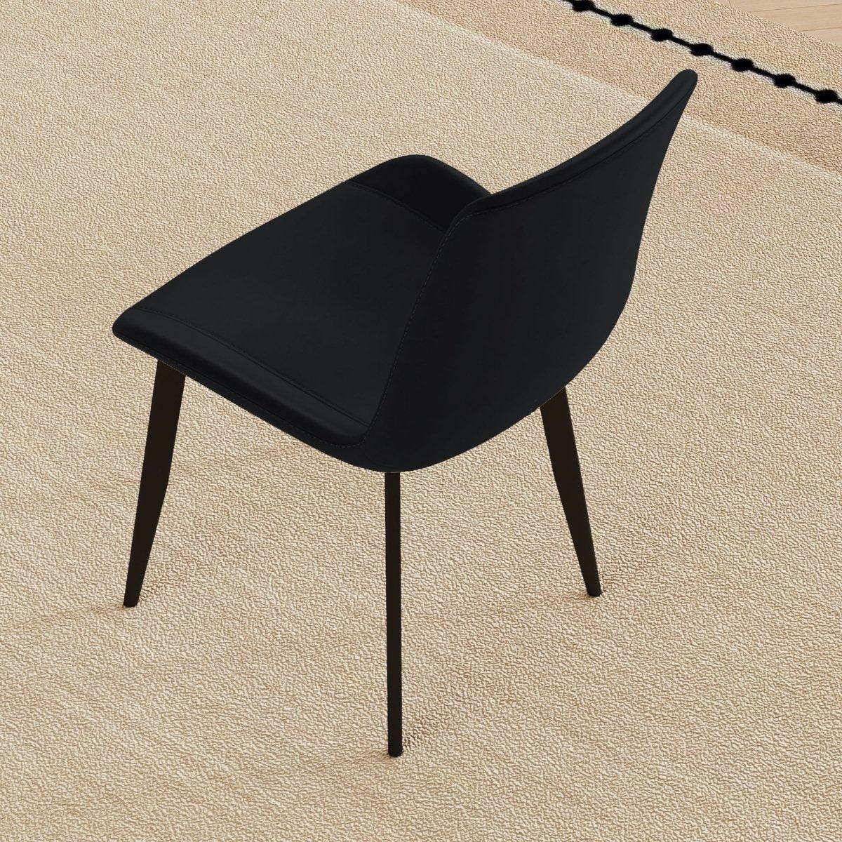 Set of 4 Modern PU Leather Dining Chairs With Carbon Steel Legs - Omega Lifestyles