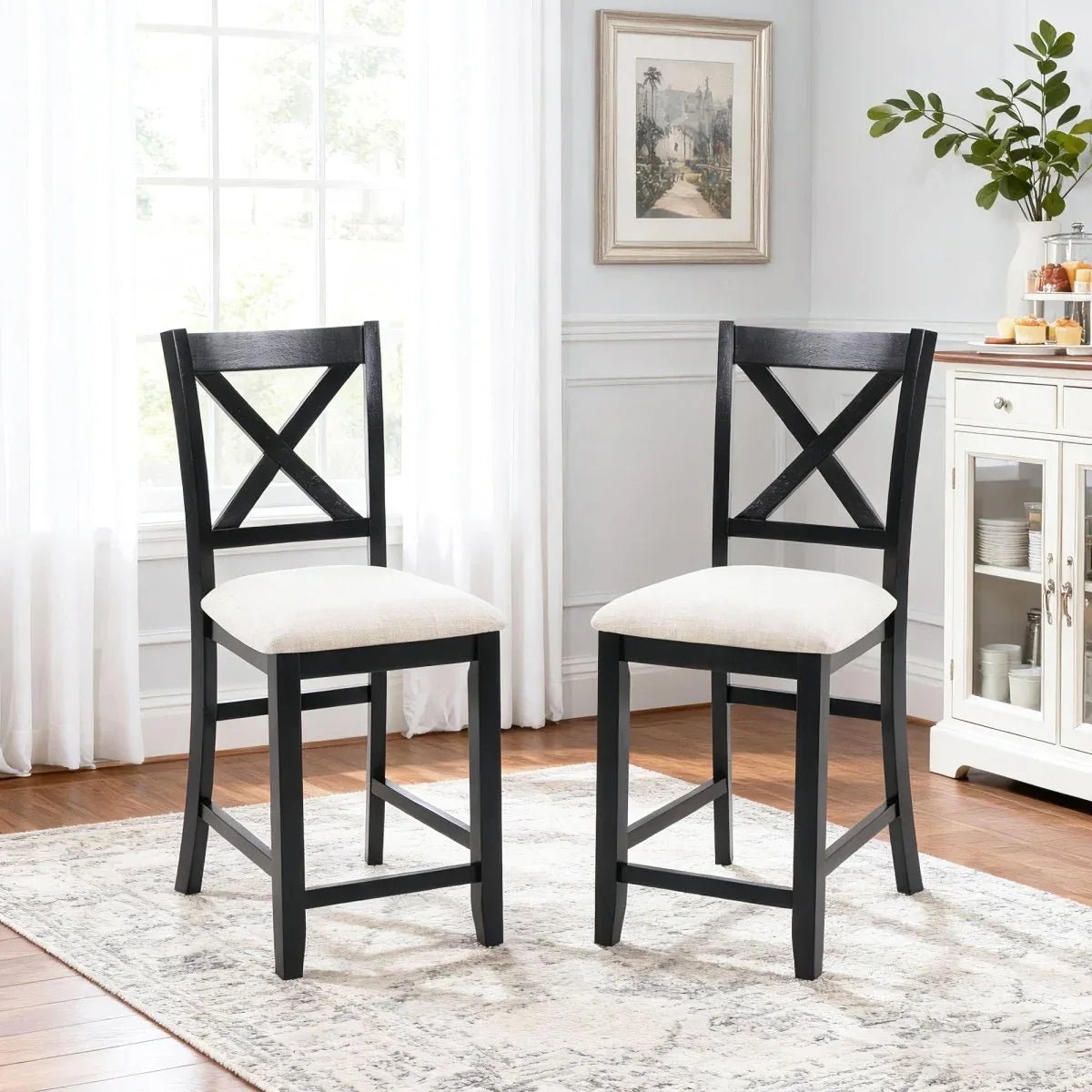 Set of 4 Modern Wooden Counter Height Dining Chairs - Omega Lifestyles