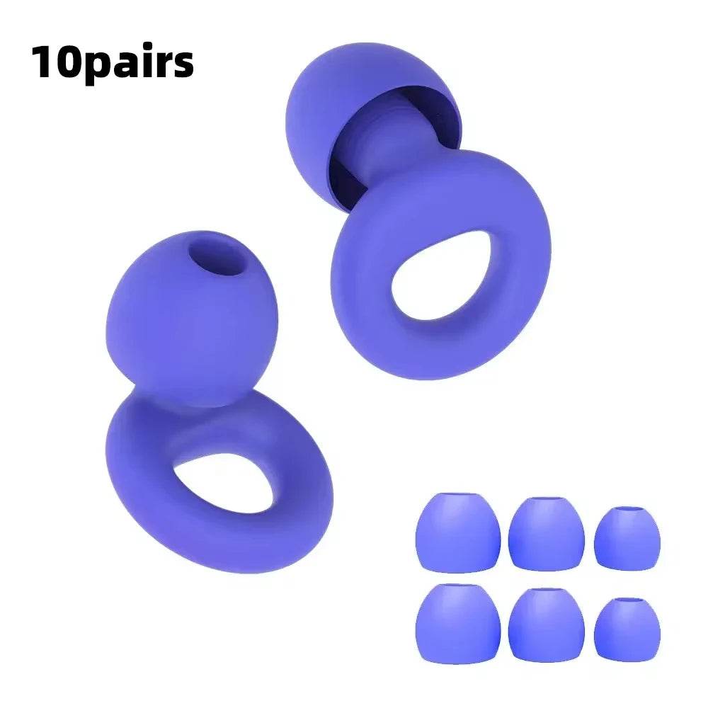 Set Of Four Soft Silicone Noise Reduction Earplugs - Sleep Galleria