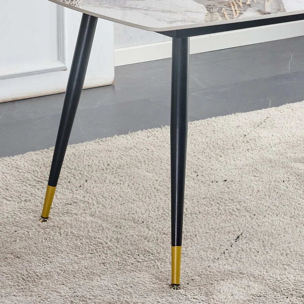 Sintered Stone Dining Table And Four PU Chairs Set - Omega Lifestyles