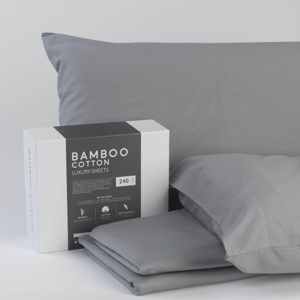 Soft Bamboo Cotton Blend Full Sheet Set - Driftwood - Omega Lifestyles