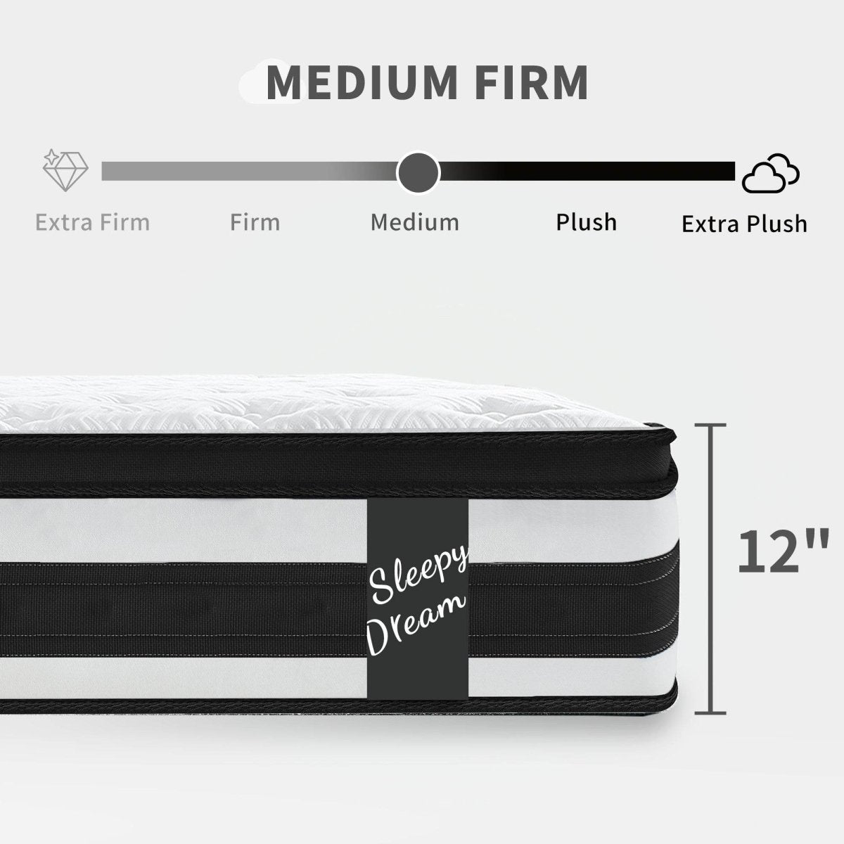 Soft Hybrid 12-Inch Memory Foam Pocket Spring Mattress - Sleep Galleria