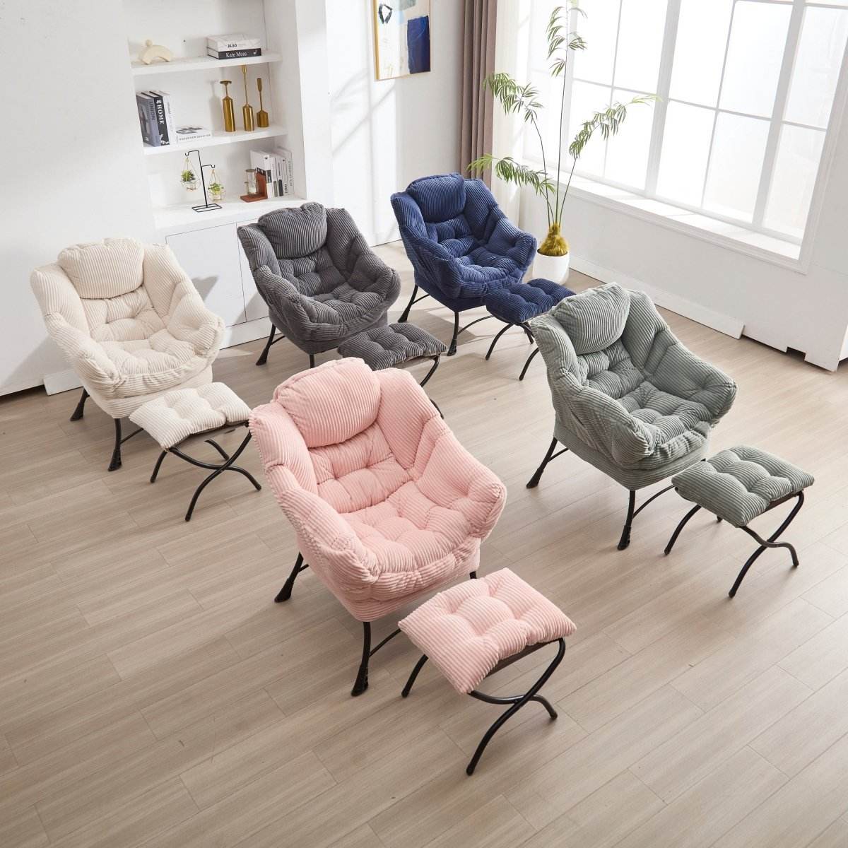 Soft Lazy Chair With Ottoman Ergonomic Accent Seating - Sleep Galleria