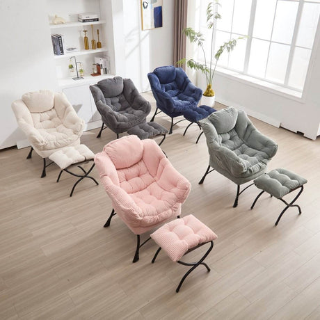 Soft Lazy Chair With Ottoman Ergonomic Accent Seating - Sleep Galleria