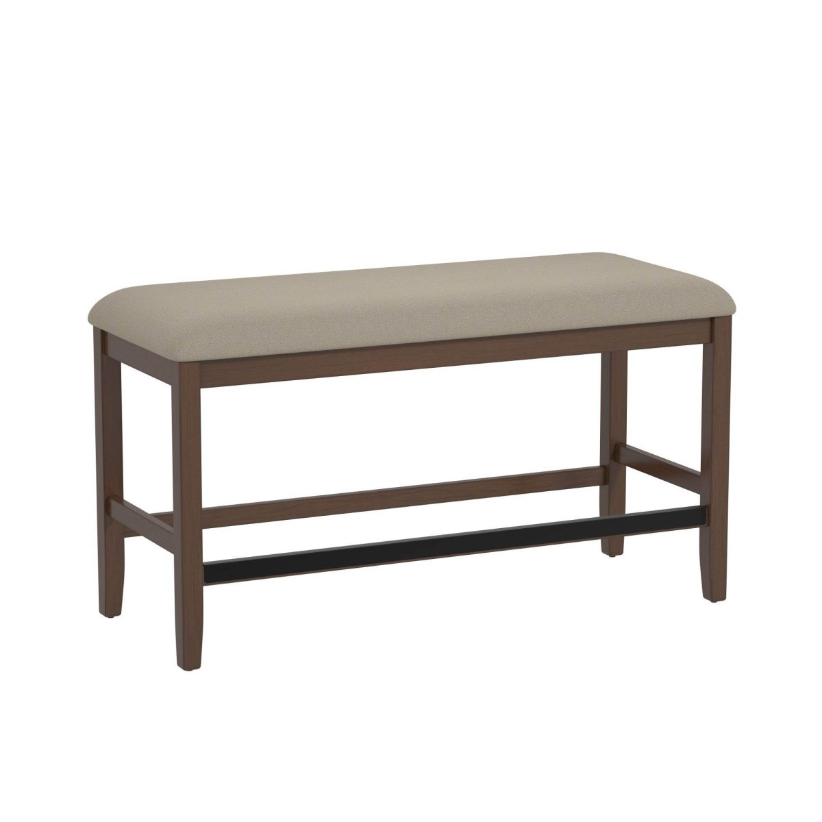 Solid Wood Brown Foam Filled Gathering Height Bench - Driftwood - Omega Lifestyles