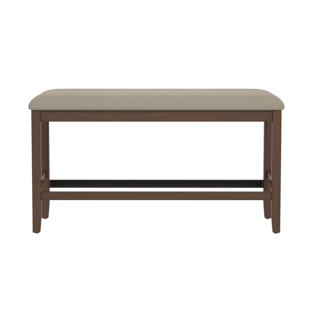 Solid Wood Brown Foam Filled Gathering Height Bench - Driftwood - Omega Lifestyles