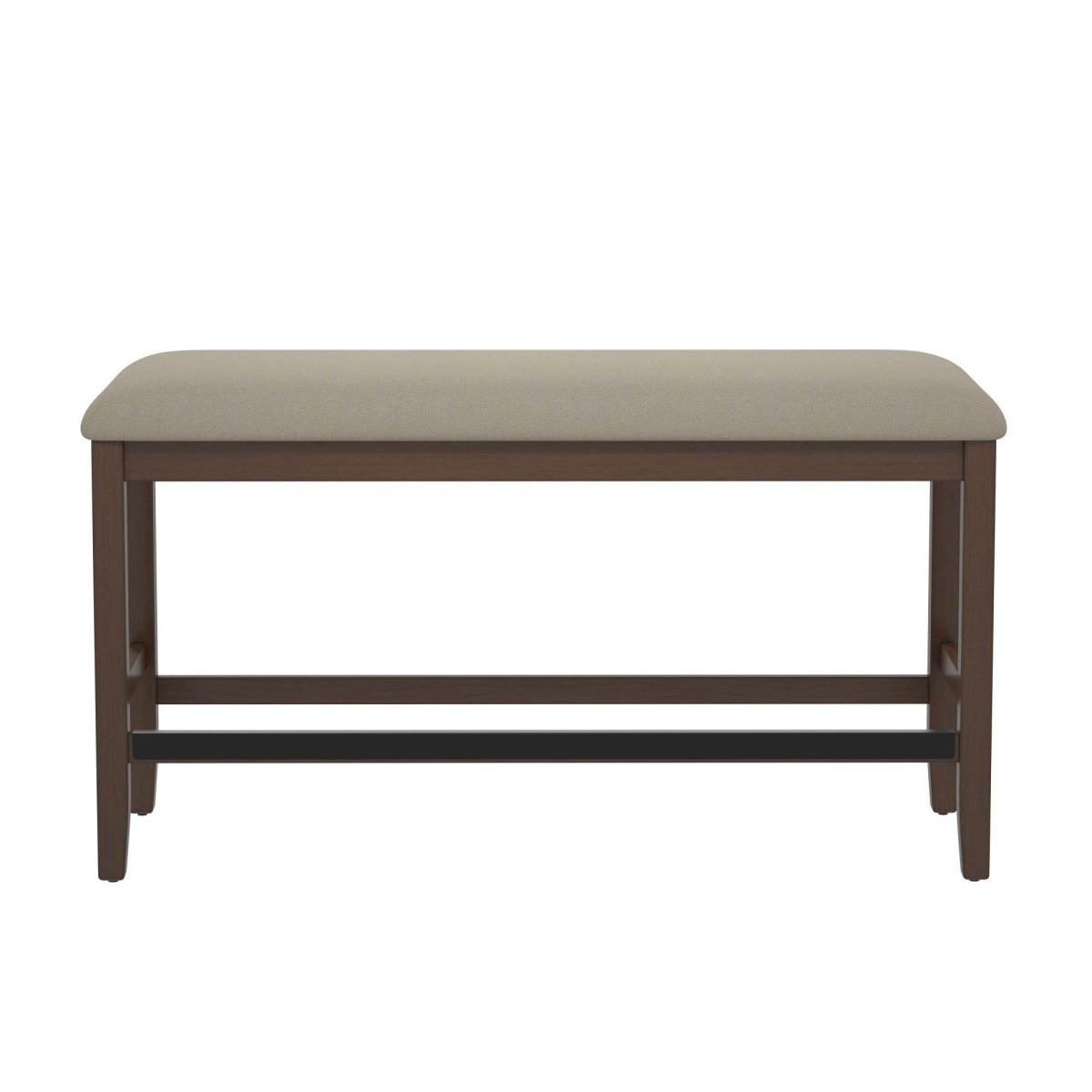 Solid Wood Brown Foam Filled Gathering Height Bench - Driftwood - Omega Lifestyles