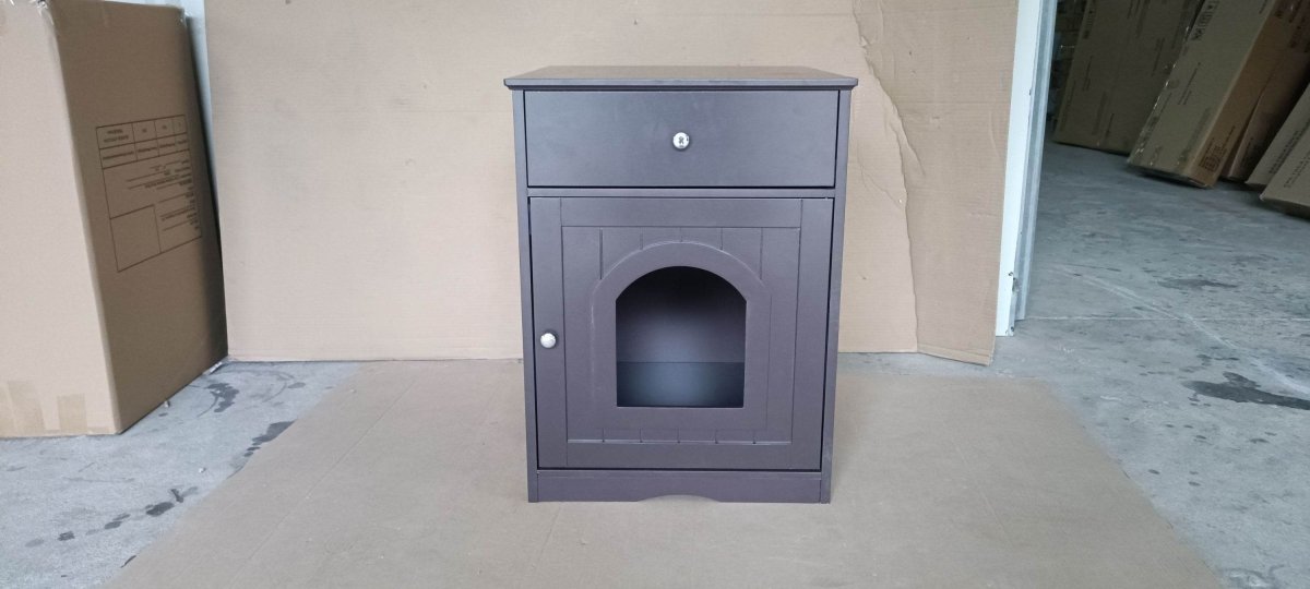 Solid Wood Cat Litter Box Enclosure With Drawer - Sleep Galleria
