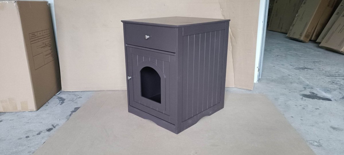 Solid Wood Cat Litter Box Enclosure With Drawer - Sleep Galleria