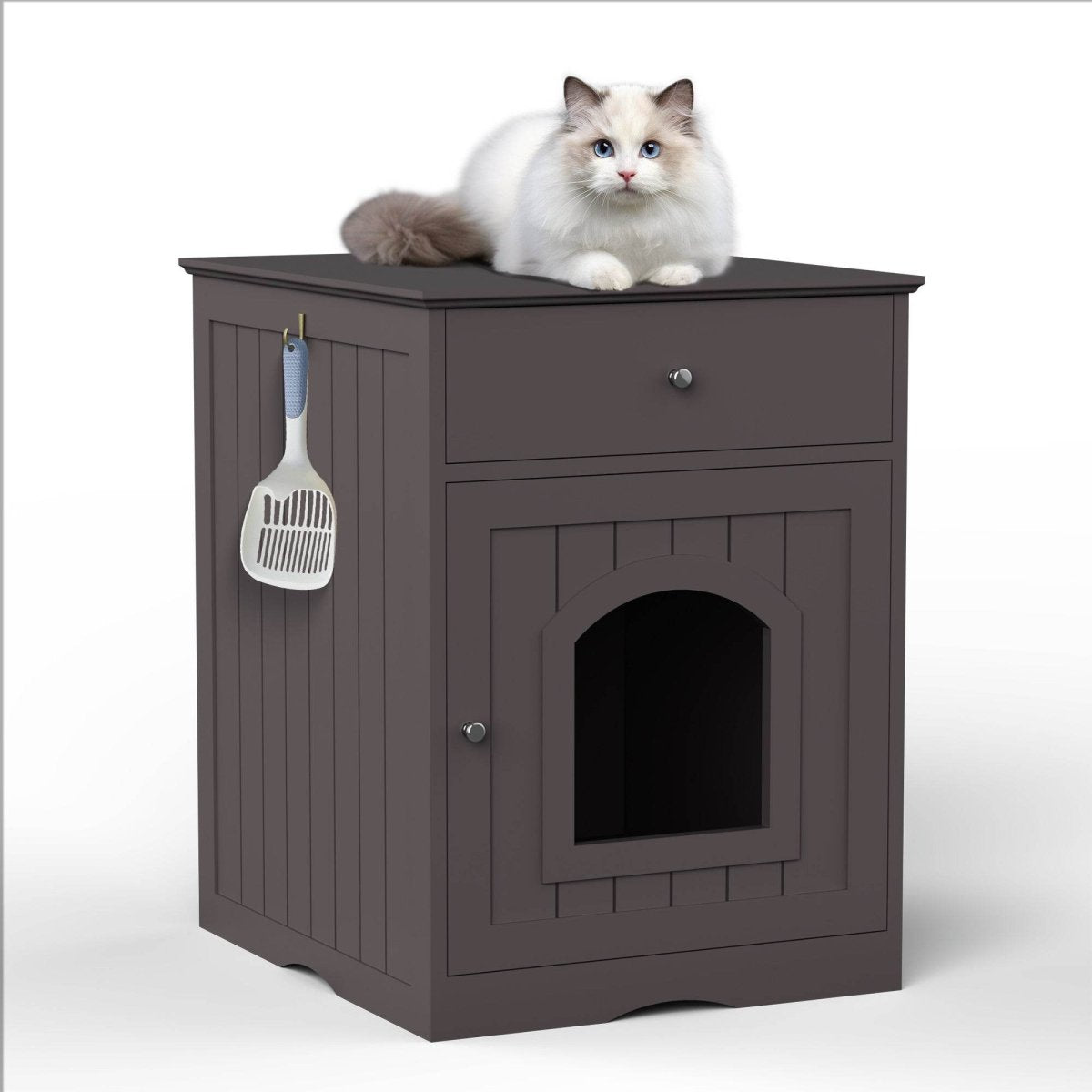 Solid Wood Cat Litter Box Enclosure With Drawer - Sleep Galleria