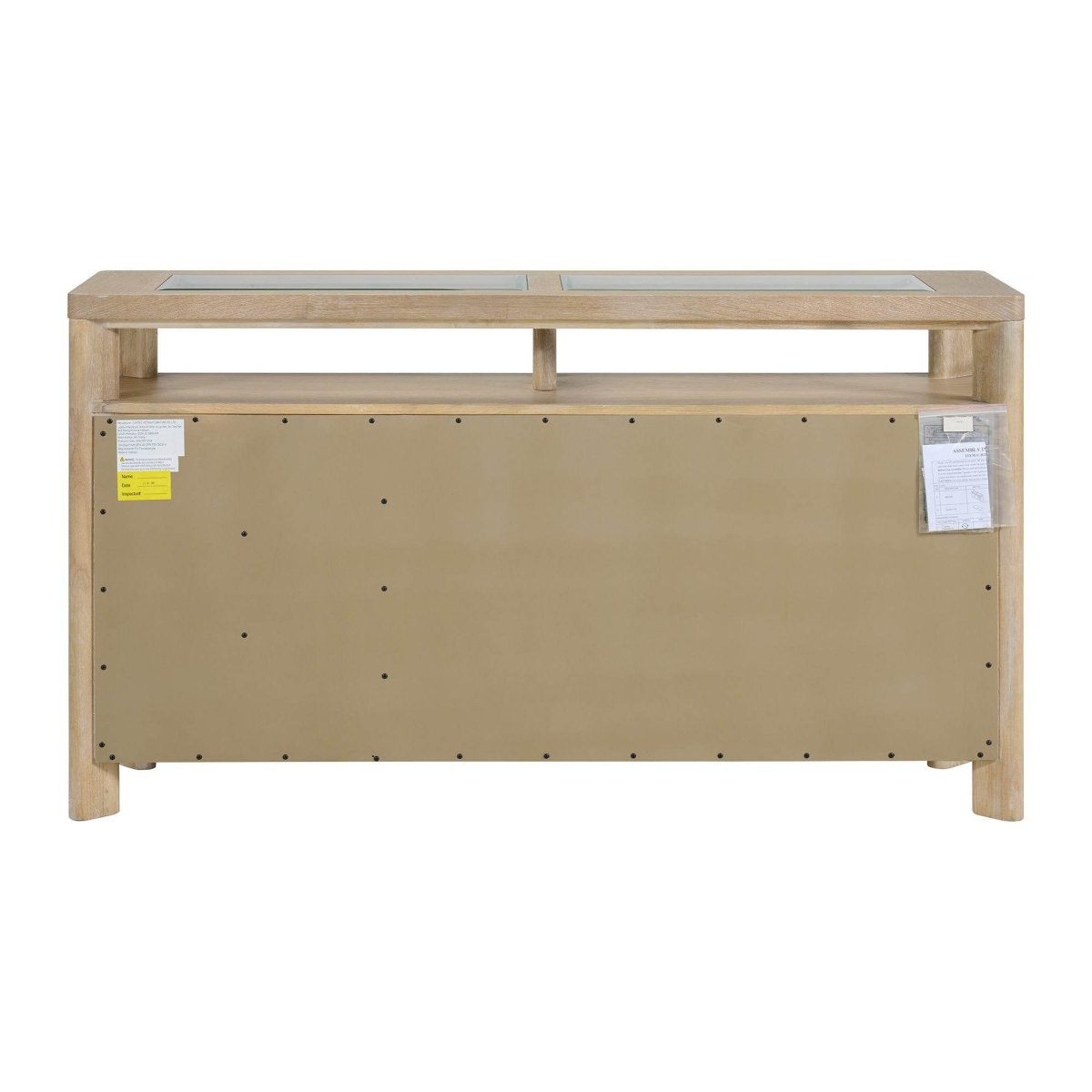 Solid Wood Contemporary Brown Side Server Cabinet - Driftwood - Omega Lifestyles