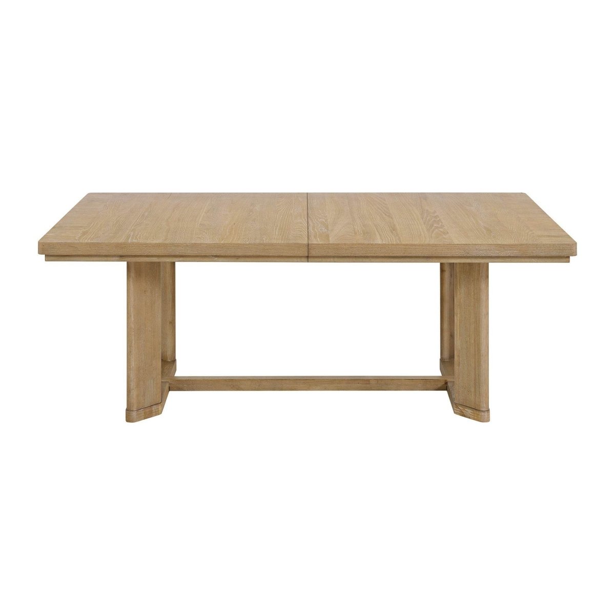 Solid Wood Contemporary Brown Trestle Table 80 - Inch - Driftwood - Omega Lifestyles