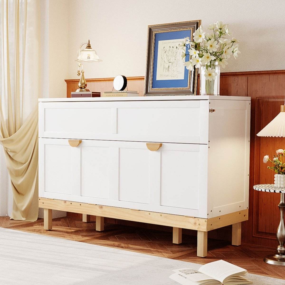 Solid Wood MDF Space-Saving Queen Murphy Bed Frame - Sleep Galleria