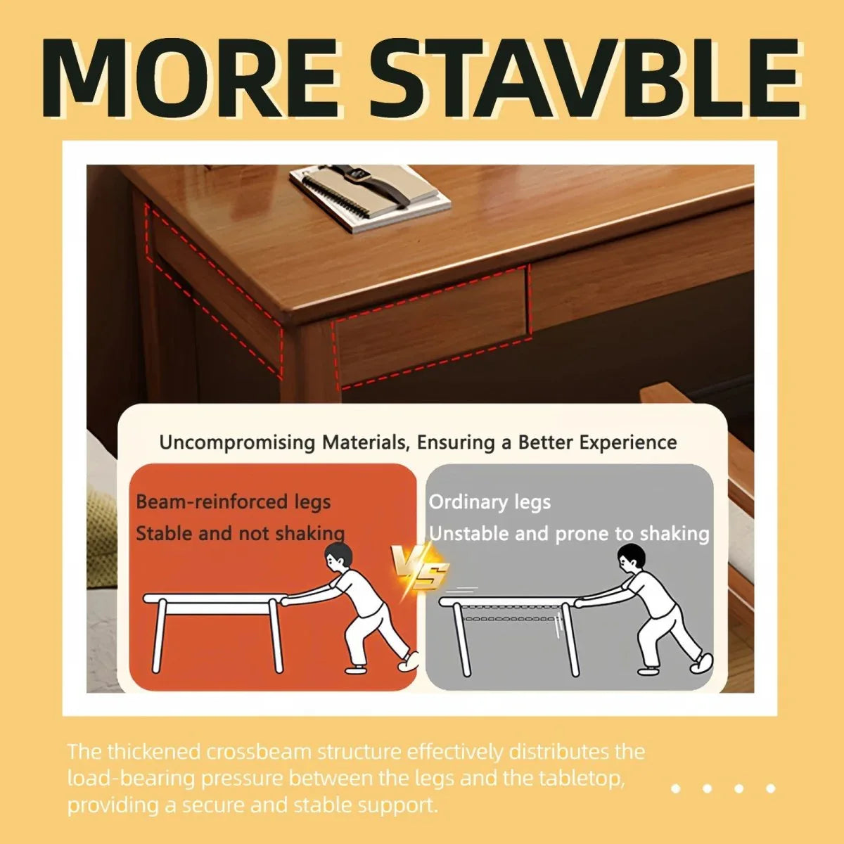 Solid Wood Standing Desk With Double Drawers - Omega Lifestyles