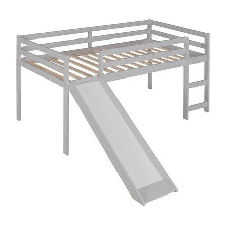 Solid Wood Twin Loft Bed With Ladder and Guardrails - Sleep Galleria