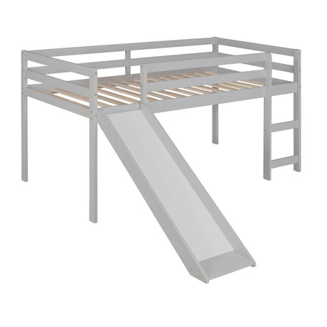 Solid Wood Twin Loft Bed With Ladder and Guardrails - Sleep Galleria