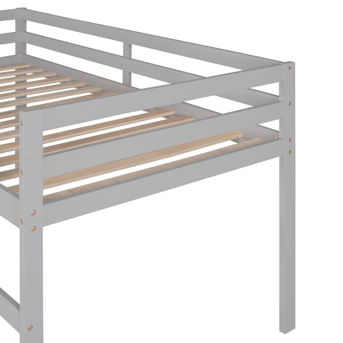 Solid Wood Twin Loft Bed With Ladder and Guardrails - Sleep Galleria