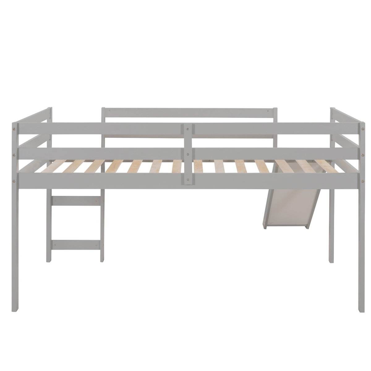 Solid Wood Twin Loft Bed With Ladder and Guardrails - Sleep Galleria