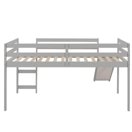 Solid Wood Twin Loft Bed With Ladder and Guardrails - Sleep Galleria