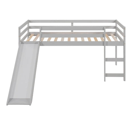 Solid Wood Twin Loft Bed With Ladder and Guardrails - Sleep Galleria