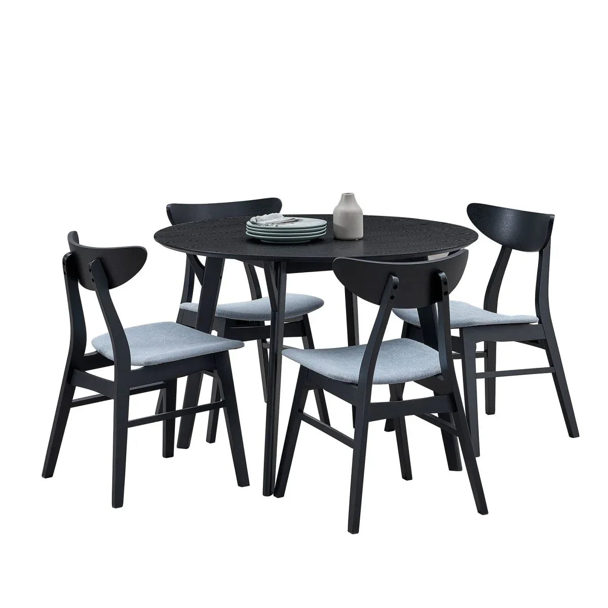 Space-Saving Solid Wood Round Dining Table And Chairs Set - Omega Lifestyles