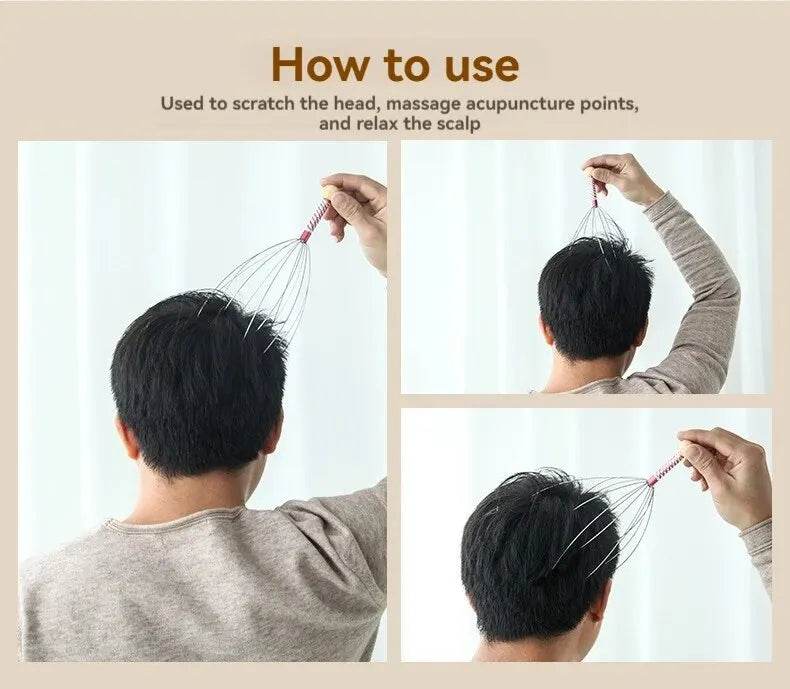 Stainless Steel Octopus Head Scalp Massage Relaxer - Sleep Galleria