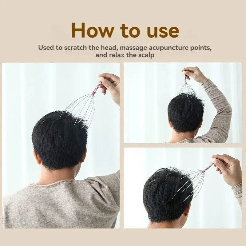 Stainless Steel Octopus Head Scalp Massage Relaxer - Sleep Galleria