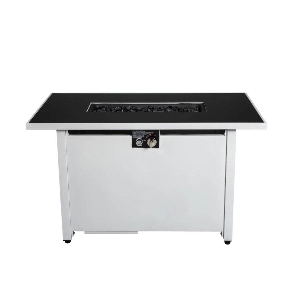 Steel Rectangular 43-Inch Outdoor Propane Fire Pit Table - Omega Lifestyles