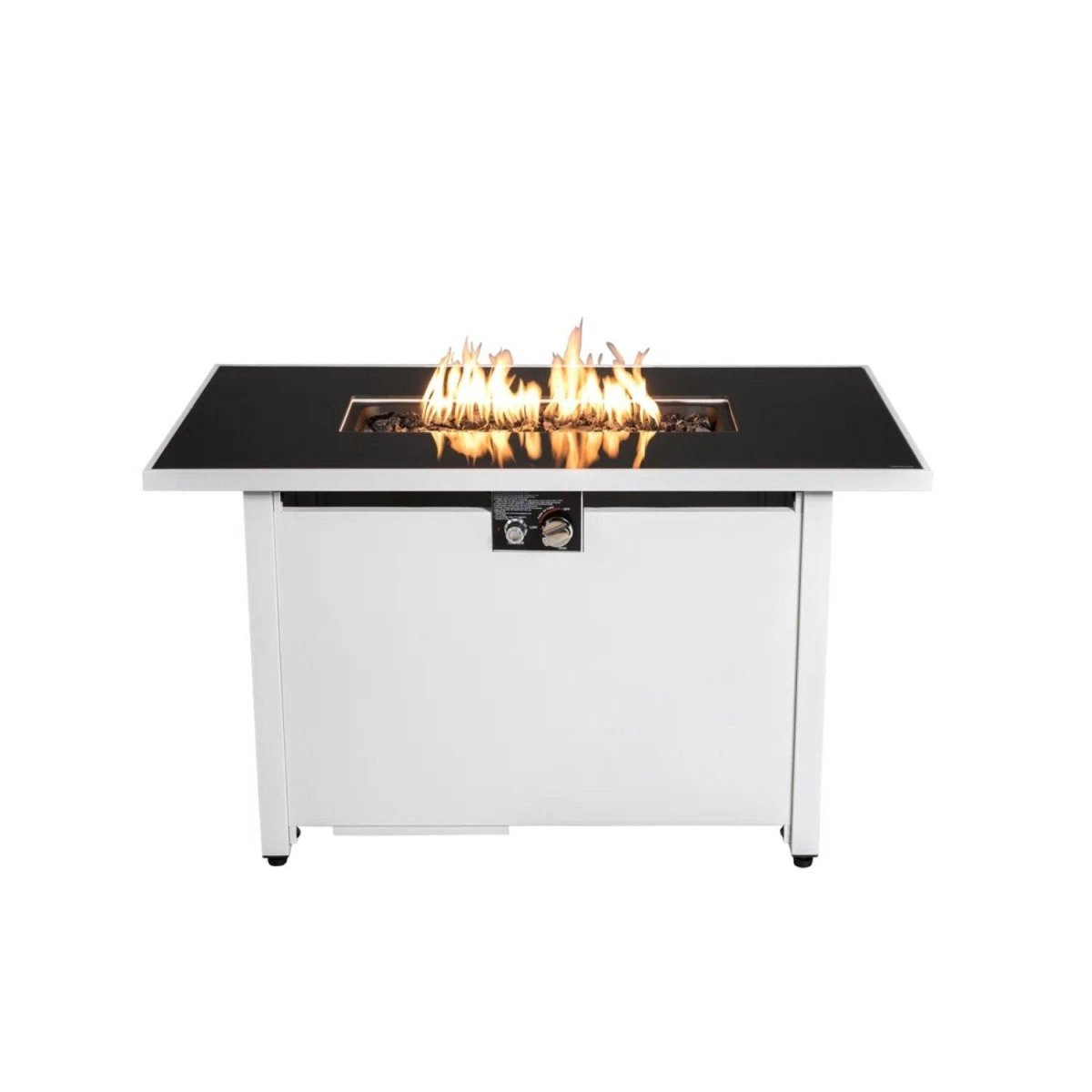 Steel Rectangular 43-Inch Outdoor Propane Fire Pit Table - Omega Lifestyles