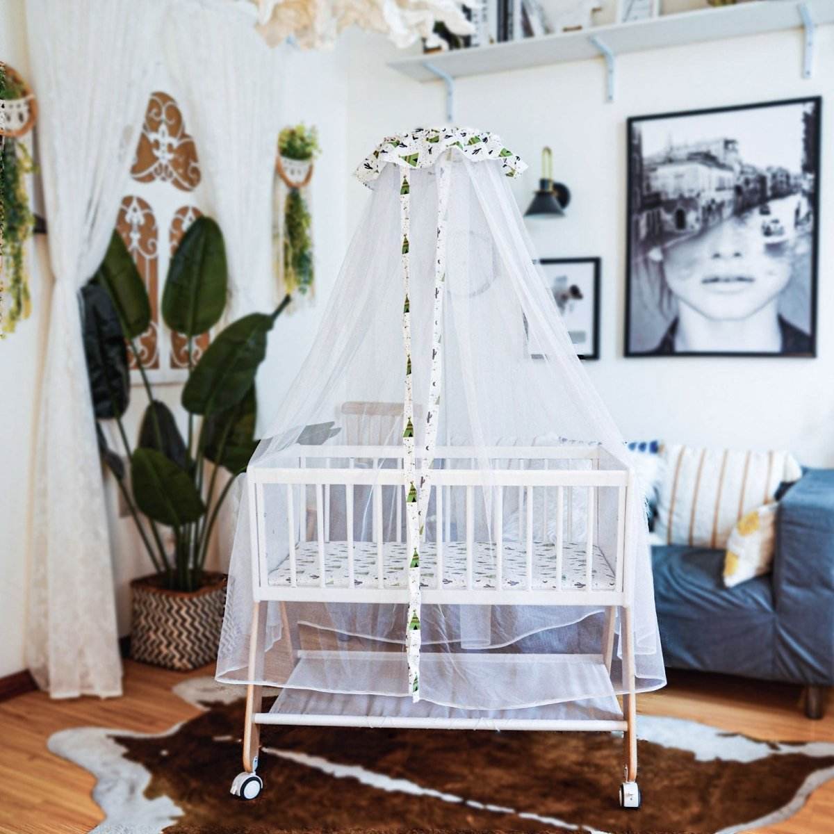 Stylish Wooden Bedside Bassinet Sleeper With Mosquito Net - Omega Lifestyles