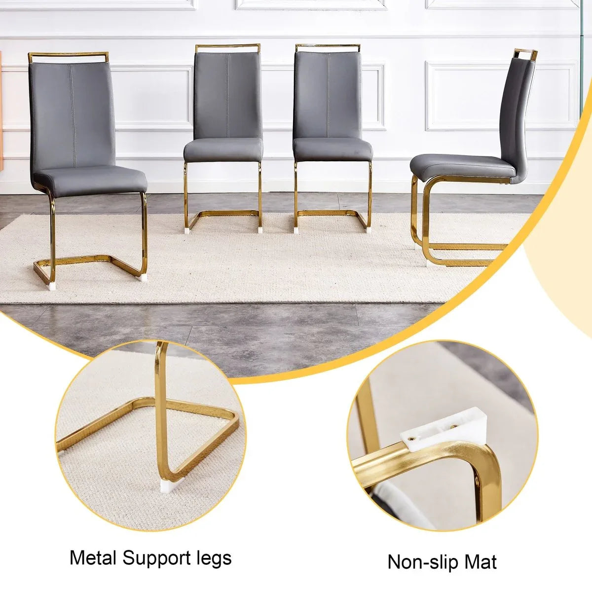 Tempered Glass Dining Table With Eight PU Chairs Set - Omega Lifestyles