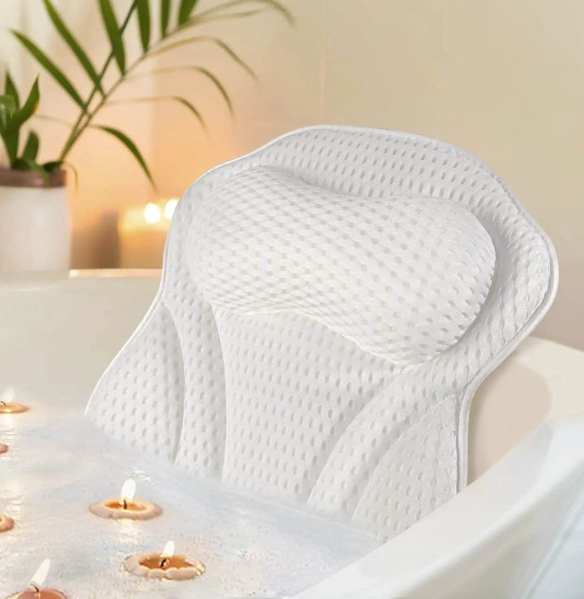 Thick Supportive Bath Pillow With Strong Suction Cups - Sleep Galleria