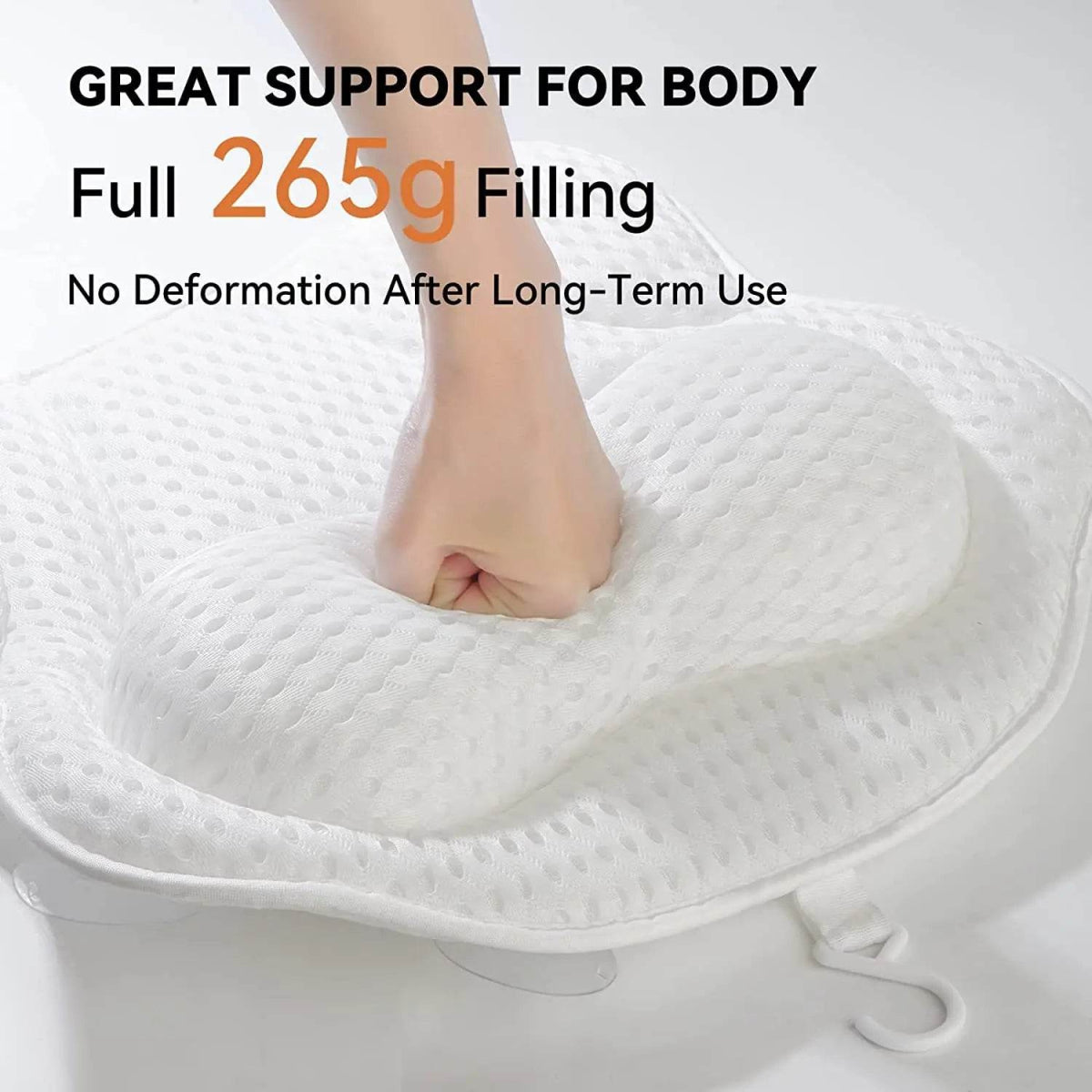 Thick Supportive Bath Pillow With Strong Suction Cups - Sleep Galleria