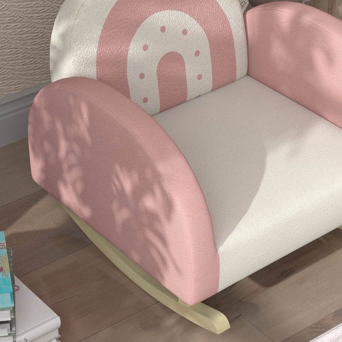 Toddler Velvet Pink Princess Crown Rocking Chair - Sleep Galleria